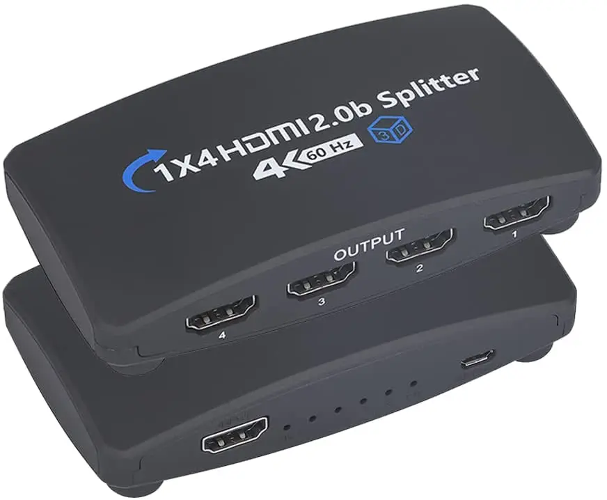 High Quality 4K HDMI 2.0 1 in 4 out HDMI Splitter 4port HDCP2.2 RGB8:8:8 4K@60Hz 1x4 splitter for HDTV monitor,  Splitter HDMI