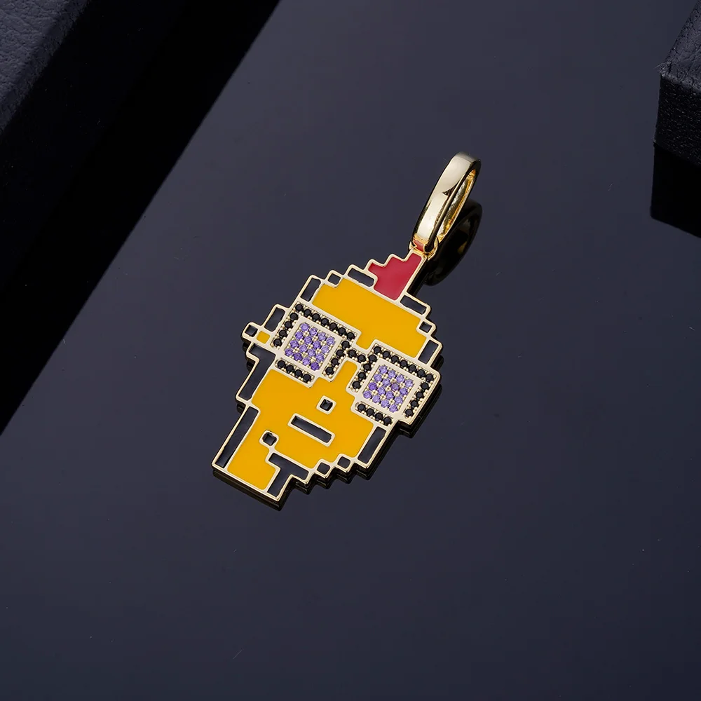 Wholesale Hiphop Y2K Fashion Crypto Punks Metaverse Crypto Design 925 Silver NFT Pendant