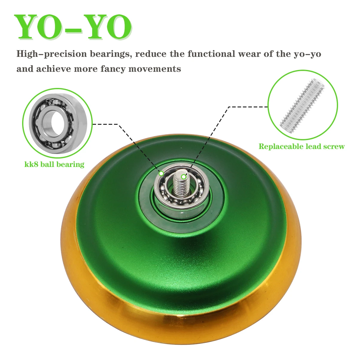Professional Unresponsive Yoyo Aluminum Alloy Yo-Yo Ball Bearing for Kids Teenagers Adults Beginner Advanced Players