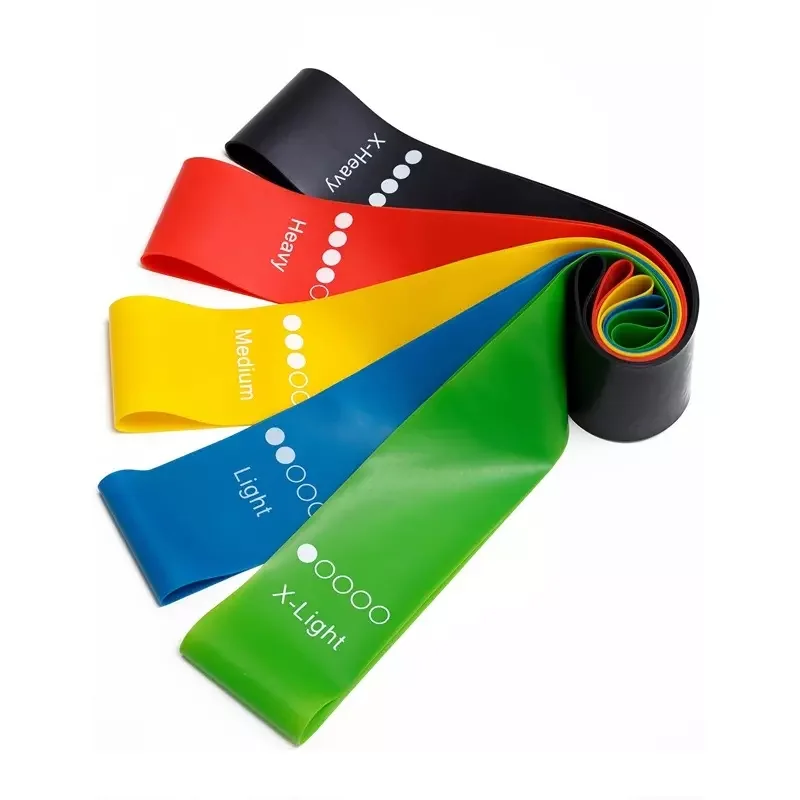 Hot Sale 5 pcs Different Level Custom Printed Resistance Bands Set With Bag