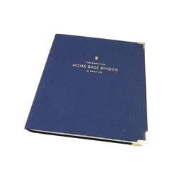 Custom 1 3 ring binder black 2 1/2 inch binder with card pocket