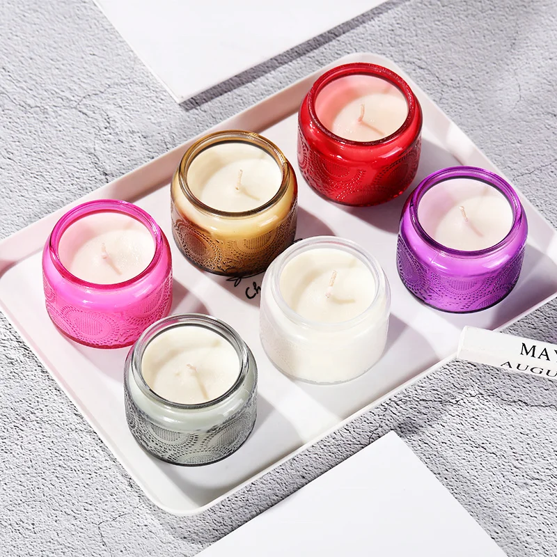 Индивидуальная Подарочная коробка стеклянная банка Исцеляющие кристаллы душевные ароматические свечи для ароматерапии роскошные ароматизированные соевые с частной этикеткой