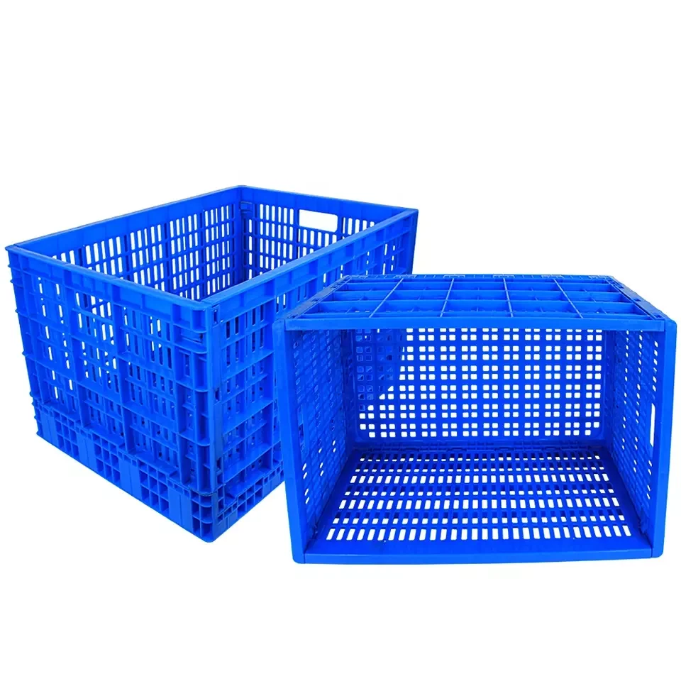 Wholesale Plastic Crate Stackable Foldable Mobile Crate Stacked Fruit Vegetable Crate