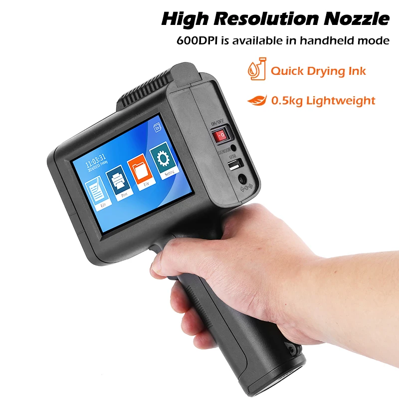 Online Variable Qr Bar Batch Code Number Logo Expiry Date Label Hand Jet Thermal Inkjet Printer