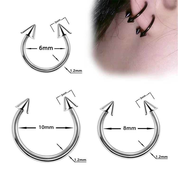 40pcs new simple eyebrow nails tongue nail setstainless steel  piercing jewelry nose ring nose nails