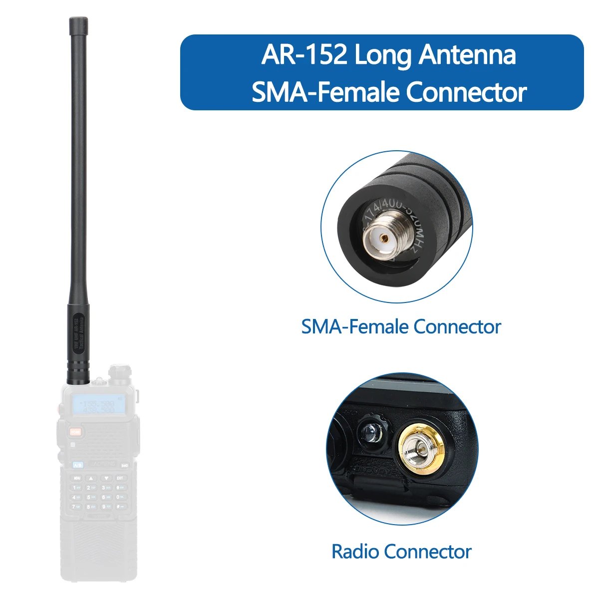 Baofeng AR-152 Tactical Antenna SMA-Female VHF UHF For CS Fighting Hunting Walkie Talkie Baofeng AR-152 UV-5R 82 BF-888S Radio