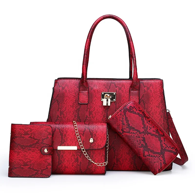 Snake Print Leather Stereotype Package Bolsa Feminina Women Tote Luxury Purses Handbags Sets