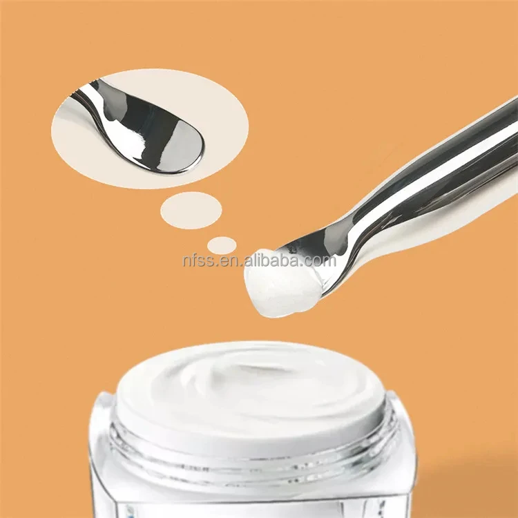 Wholesale Custom Hier Mini Dual Sided Mask Brushes Makeup Double End Plastic Fan Masking Brush And Cosmetic Spatula With  Logo