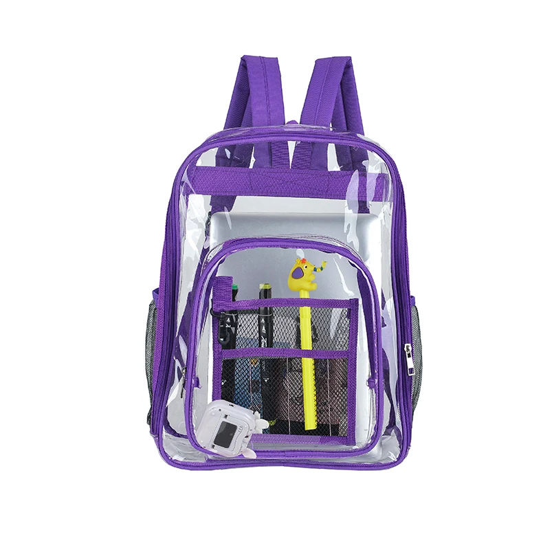 Custom Clear Plastic Backpack Wholesale Durable Thicken PVC Clear Backpack Transparent Clear Backpack School Bag For Teenager