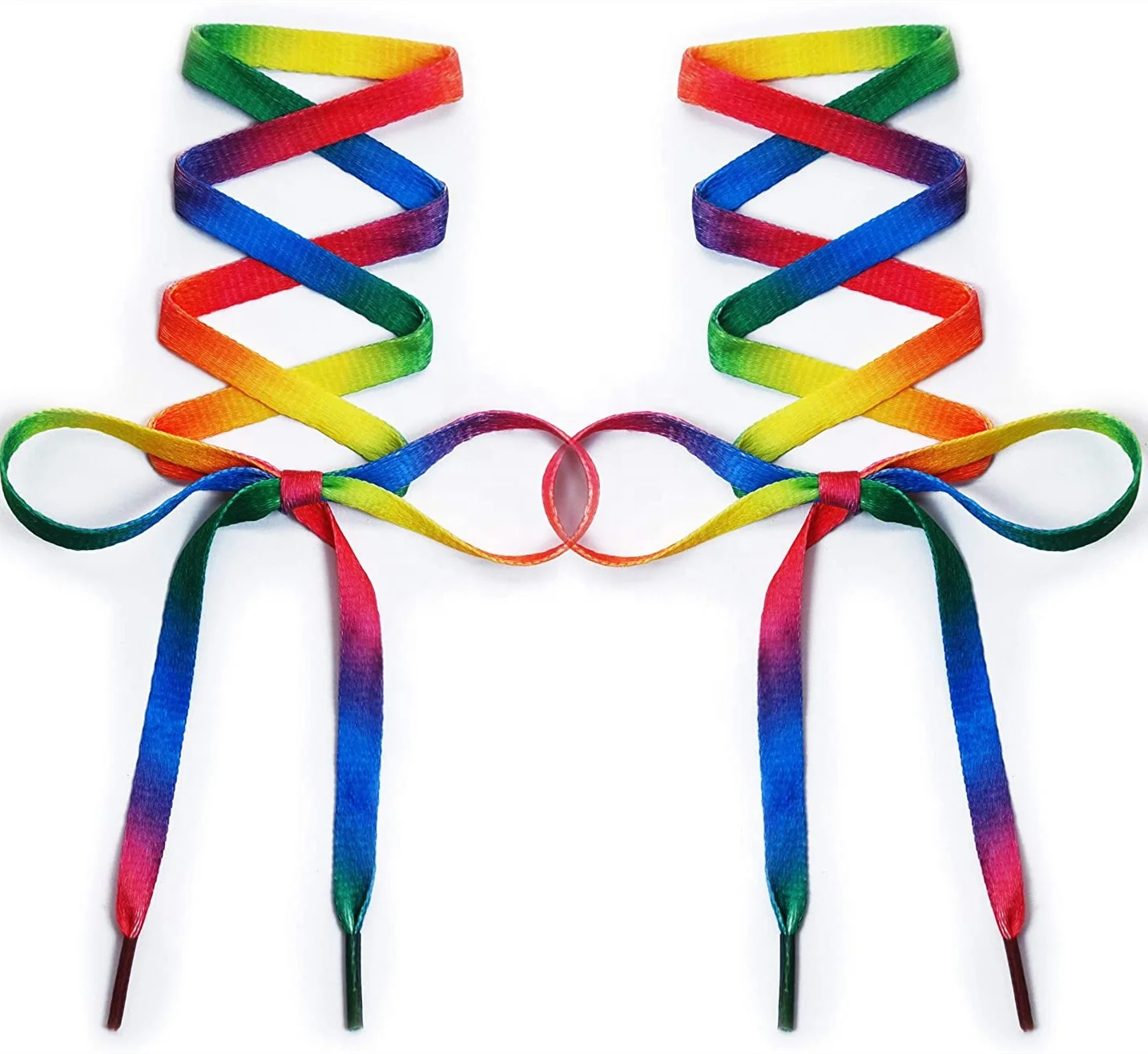 Polyester Shoelaces Gradient Color Shoelaces Rainbow Shoelaces Fashion Colorful British Style Shoestring Camouflage Shoe Laces