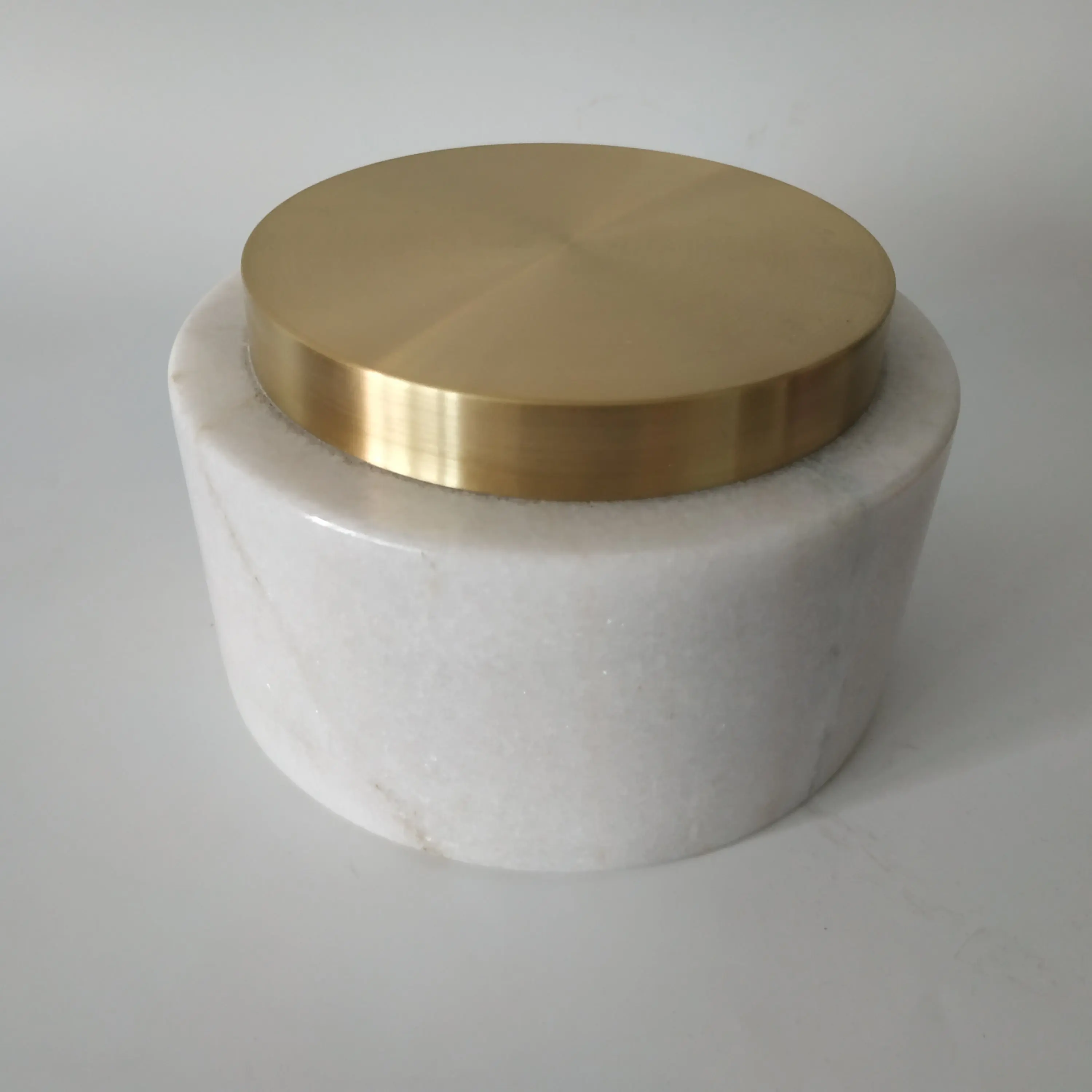 
white Marble Mortar and Pestle with copper base size 14*8 cm 