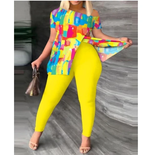 Fashionable Women s Top and Pants Set Hot Selling in Europe and America