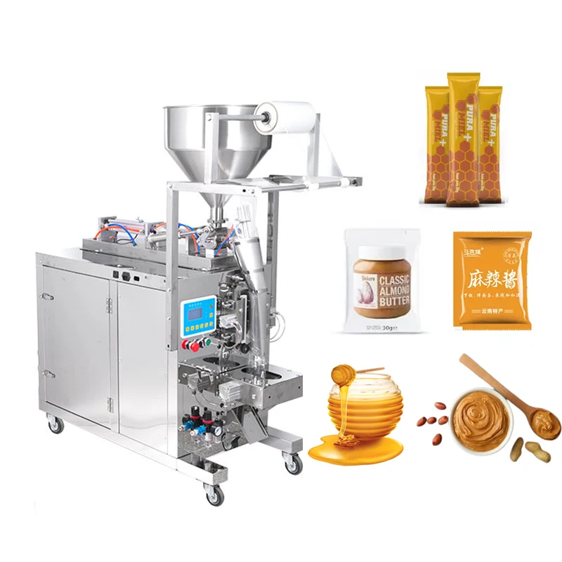 Automatic Sauce Peanut Butter Honey Stick Jar Paste Liquid Sachet Snap Filling Sealing And Packing Packaging Machine
