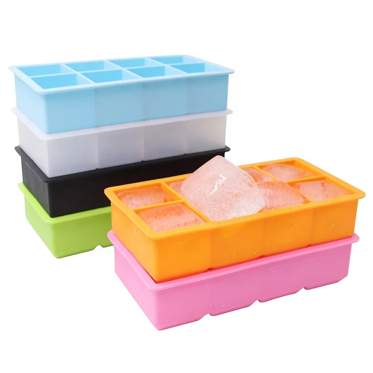 8 Cavity Food Grade Silicone Ice cube Mould for Cocktails Whiskey