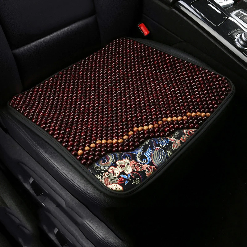 Подушка в национальном стиле с деревянными бусинами, летняя дышащая подушка из трех предметов для ног на сиденье, чехол для сиденья, аксессуары для автомобиля