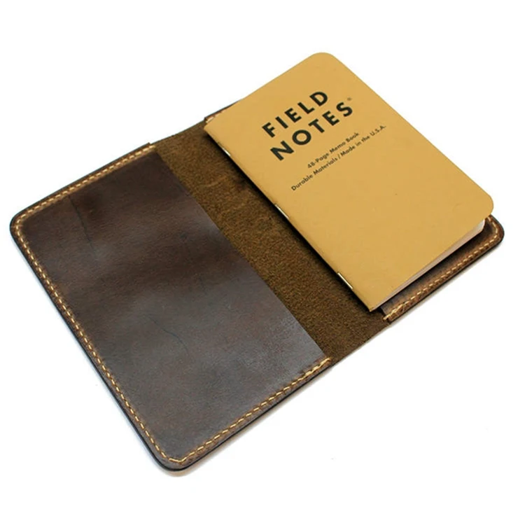 small dark brown leather memo books covers genuine leather office writing book covers fashion gifts item hot