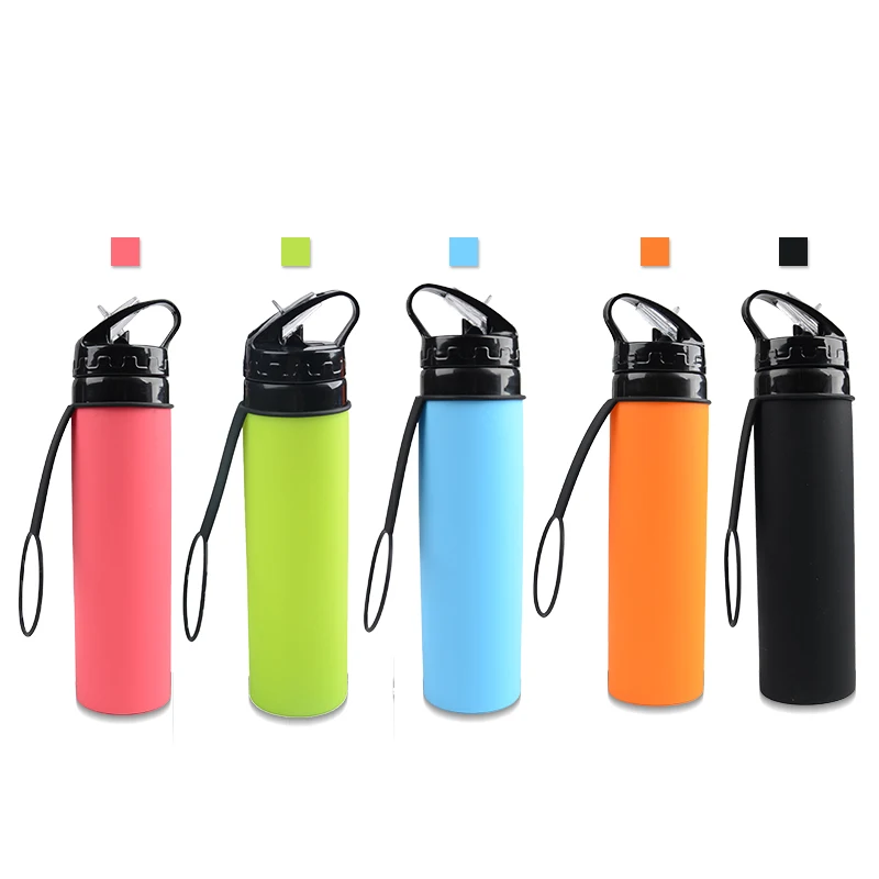 Custom Logo Collapsible Eco-freindly Bpa Free Reusable Water Bottle Silicone Sport Waterbottles