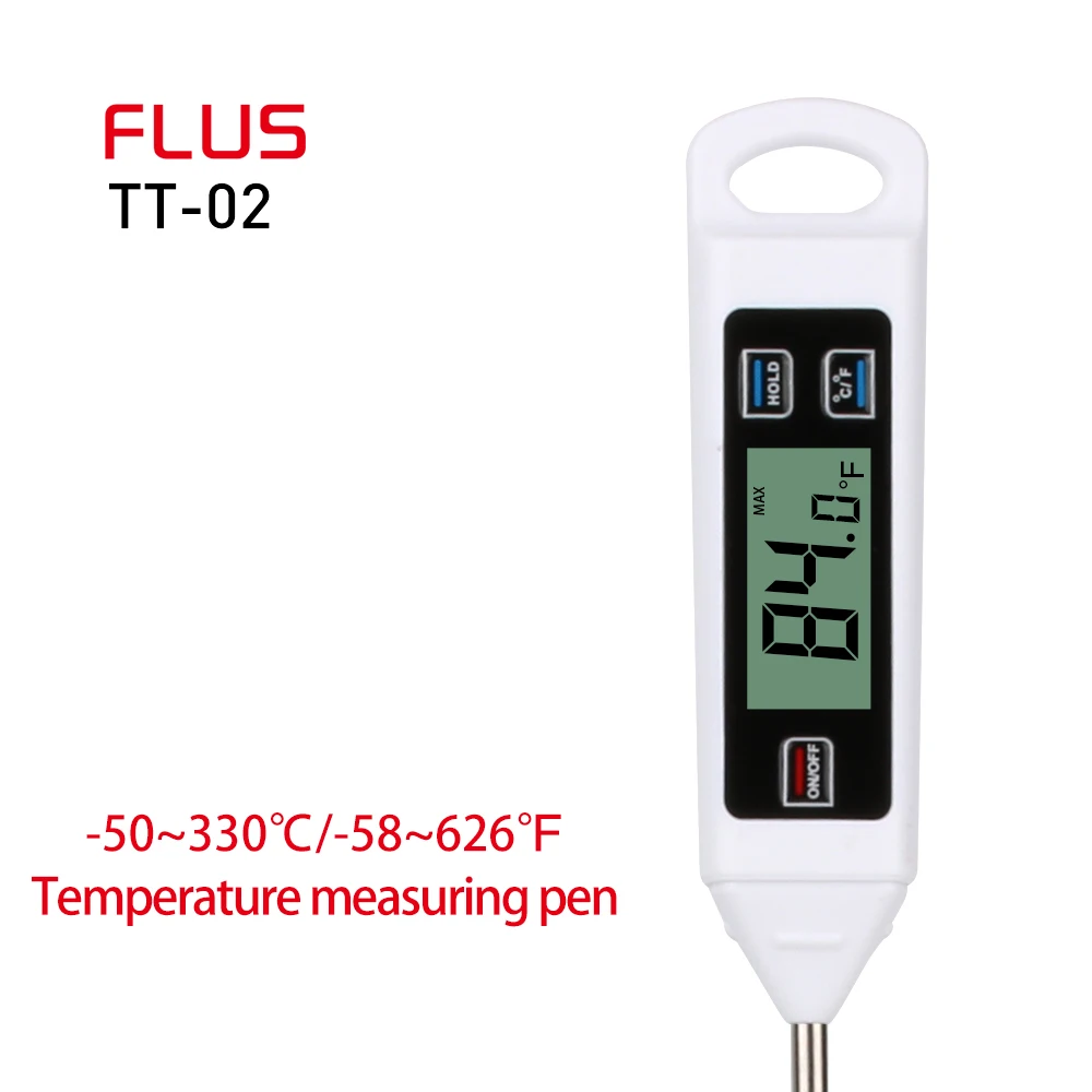 FLUS Splash-proof Pen Type Thermometer Food Cooking Temperature Handheld Portable Digital Electronic Outdoor/Indoor Thermometer