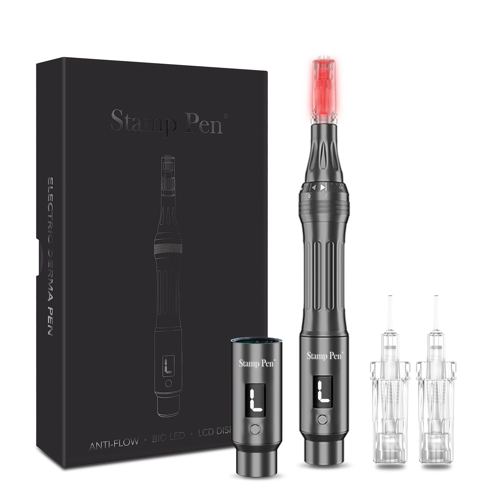 7 Colors LED Bio Gene Light Therapy Anti-Back Flow 12 24 PINS NANO 3D 5D Microneedle Stamp Derma Pen Needles for Face and Body