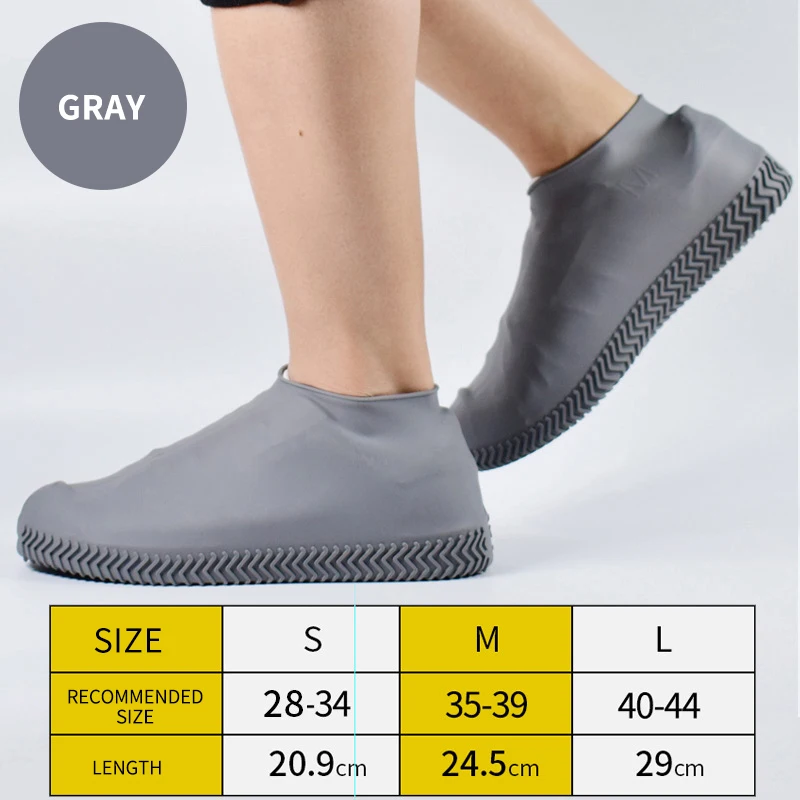 Waterproof  Silicone Shoe Covers Reusable Shoe Cover Non-slip Durable Elastic Low top Rain Cover Protection for Men Women