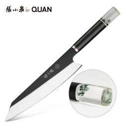 Forge Steel 5CR15 Kiritsuke knife Sushi Knife with Chinese Traditional Landscape Painting Wood Handle