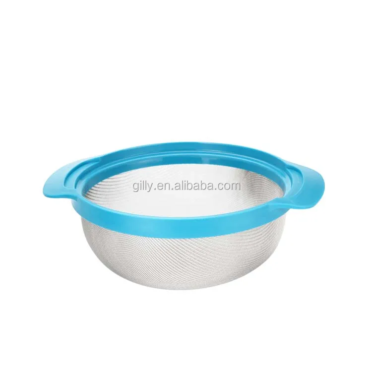 Kitchen use 9pcs compact food preparation set salad bowl set with measuring cups set colander stainless steel mesh sieve