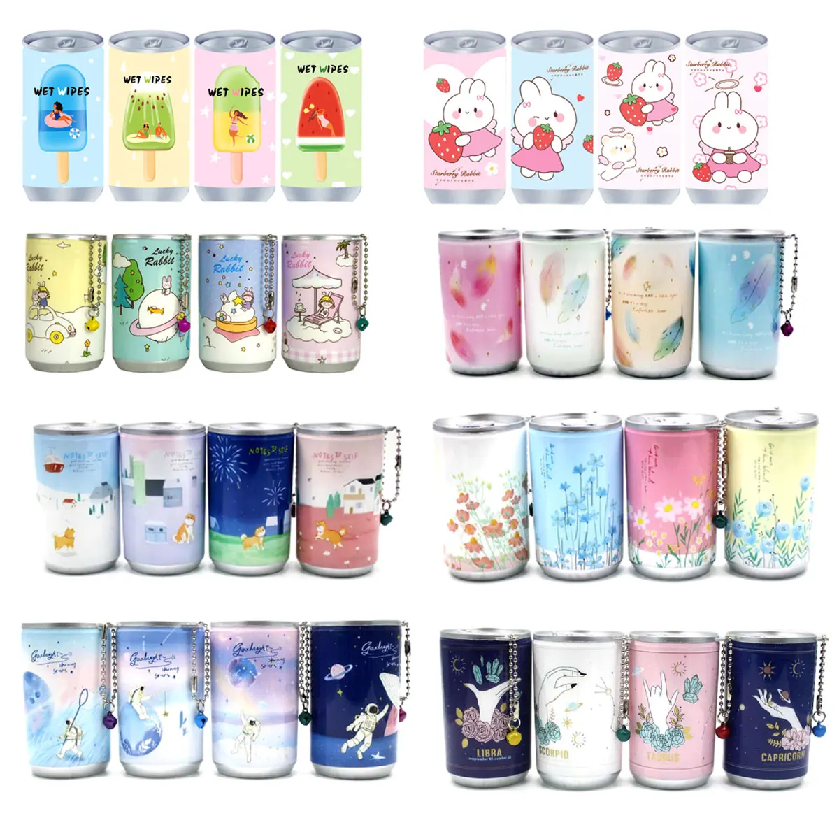 Manufacturer in China  Mini Canisters Wet Tissues Mini Carton Can Sanitary Skin Care Cleaning Wet Wipes With Keychain