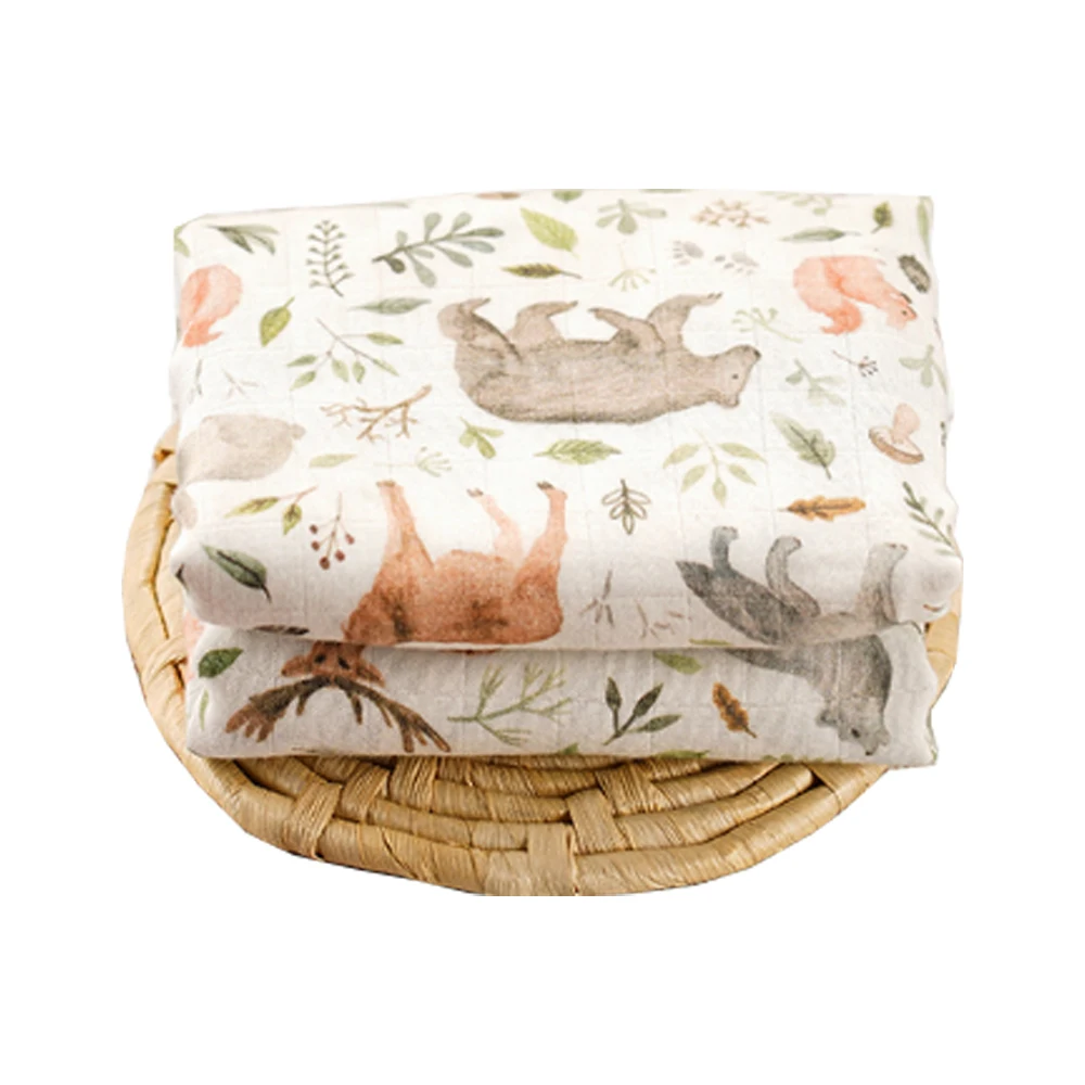 Happy Flute Organic Cotton Baby Muslin Swaddle Blankets Wraps Kids Muslin Blankets for Newborns