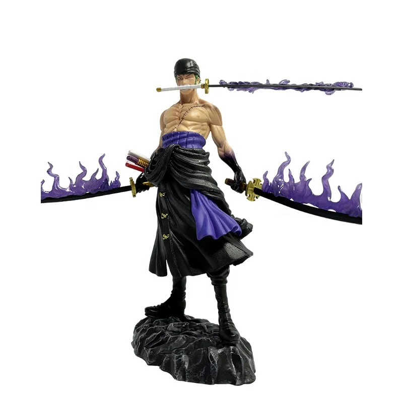 Anime One Pieced Zoro Figures GK Roronoa Zoro Action Figures Nine Knives Flow Shura Anime PVC Model Periphery Collection Toys