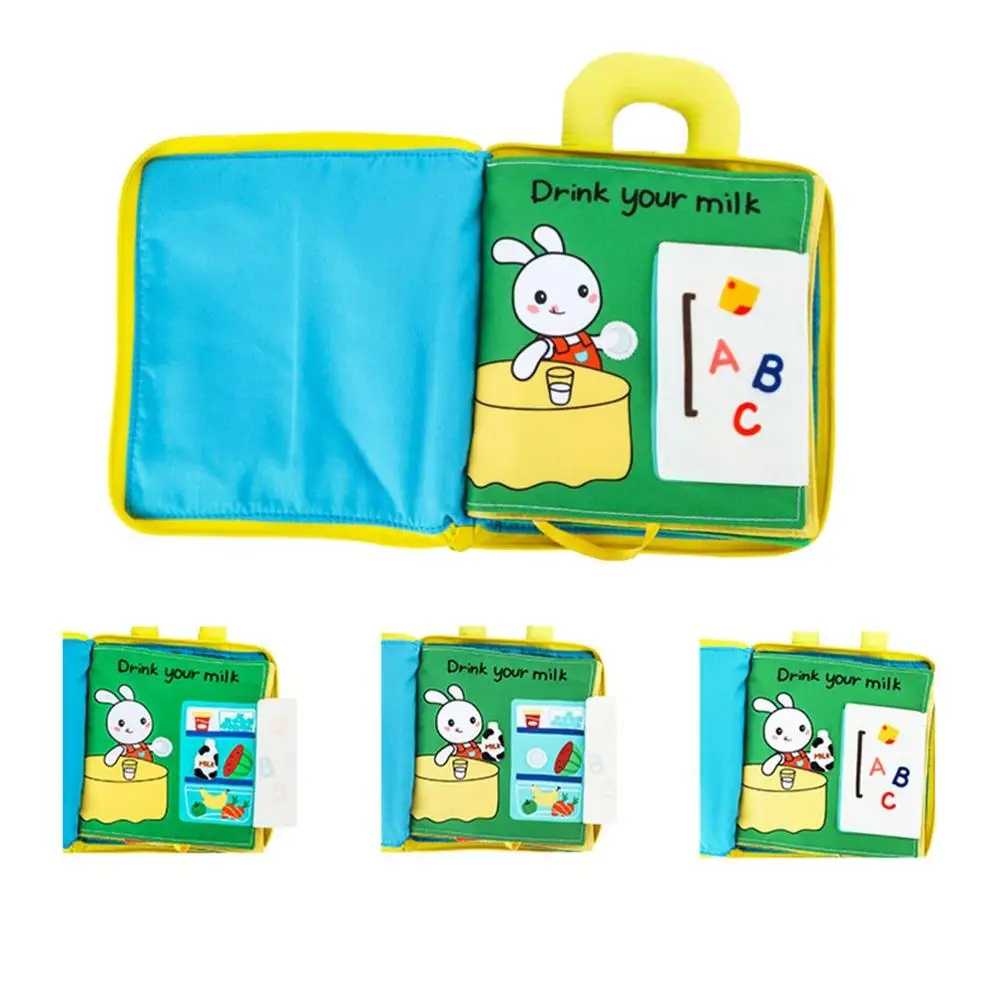 2024 new educational toy 3D Amusing Baby Color Story Cloth Books Washable Baby Telling Stories Cloth Book Quiet Cloth Book