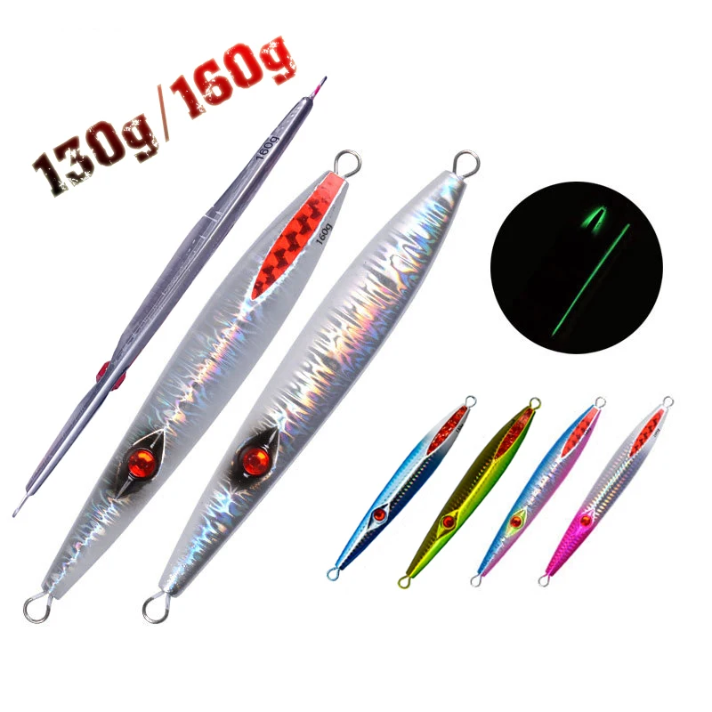 New speed sinking lead jig 130g/160g  vertical trolling boat Fishing 3D eyes saltwater metal Jig jigging lure