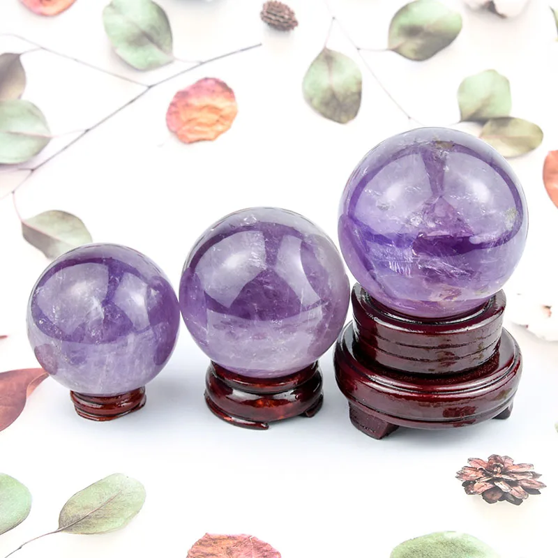 
Besting Selling Natural Crystal Sphere Amethyst Balls For Decoration 