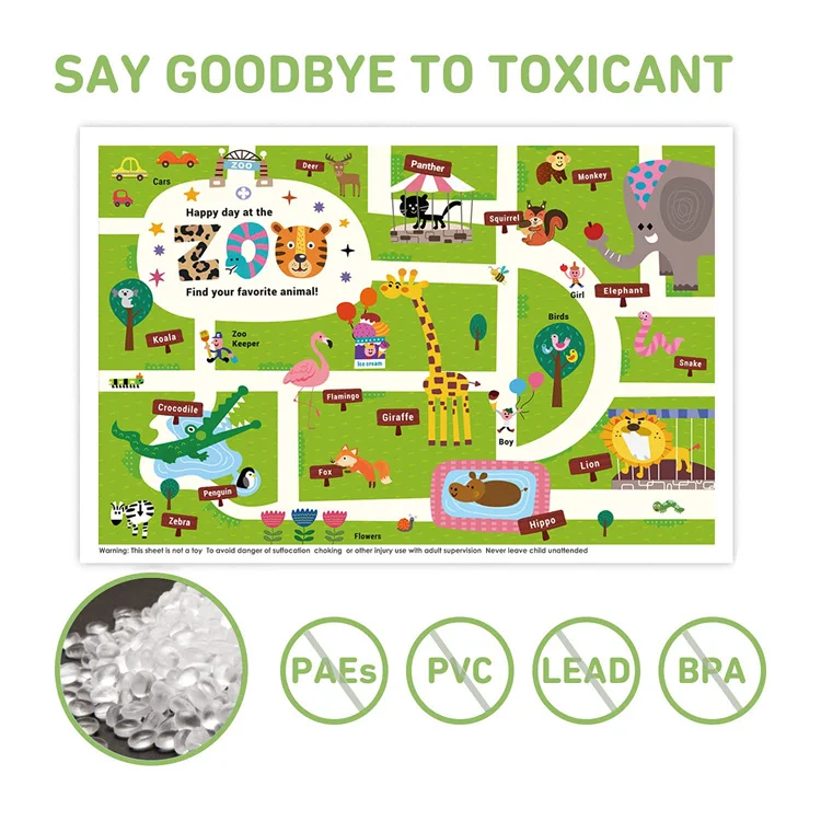 ODM Disposable Placemats Toddlers Baby Stick-On Alphabet ABC Animal Kids Table Mat for Restaurant Dining Table Travel Essentials