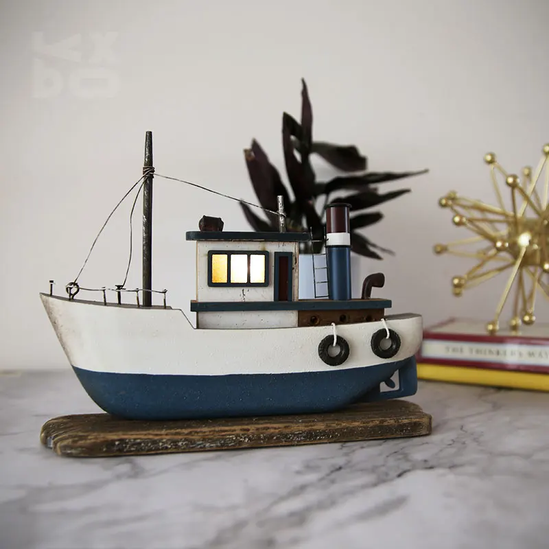 YBOX vintage sea style  boat table decoration handmade oat home decor