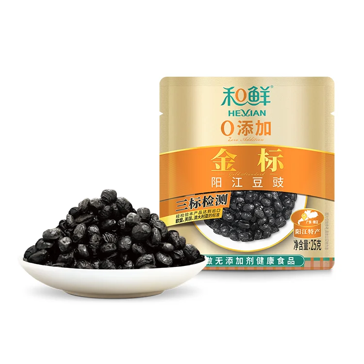 
Style China famous cooking seafood soybean Fermented black sauce seal small bags packaging 
