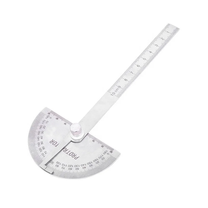 180 Degree Protractor Metal Angle Finder Angle Ruler Woodworking Tools Measuring Ruler Angle Meter Stainless Steel Goniometer