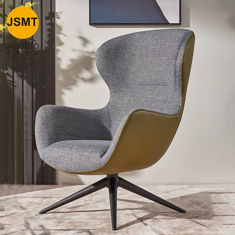 Danish designer fiberglass model room hotel office reception chair clown lazy swivel chair Semicircular shape recliner chair