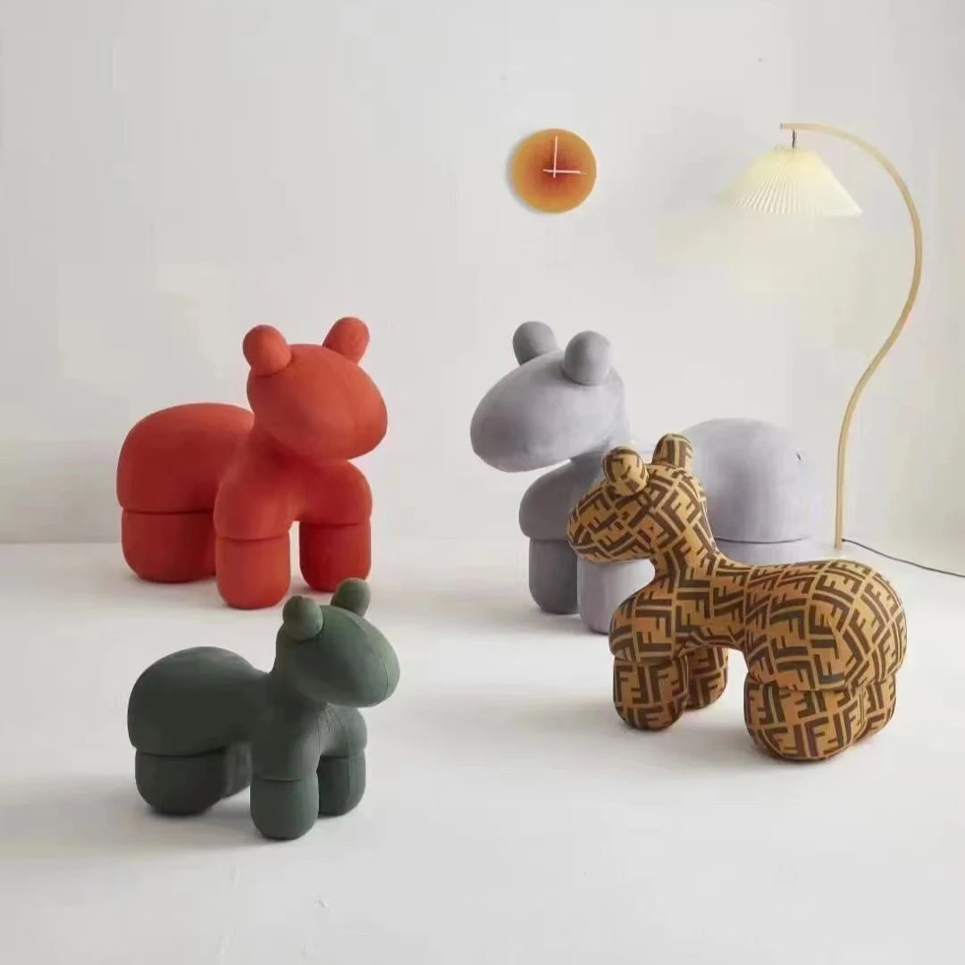 Nordic Dining Room decorative leisure fabric upholstery light modern velvet pony chairs