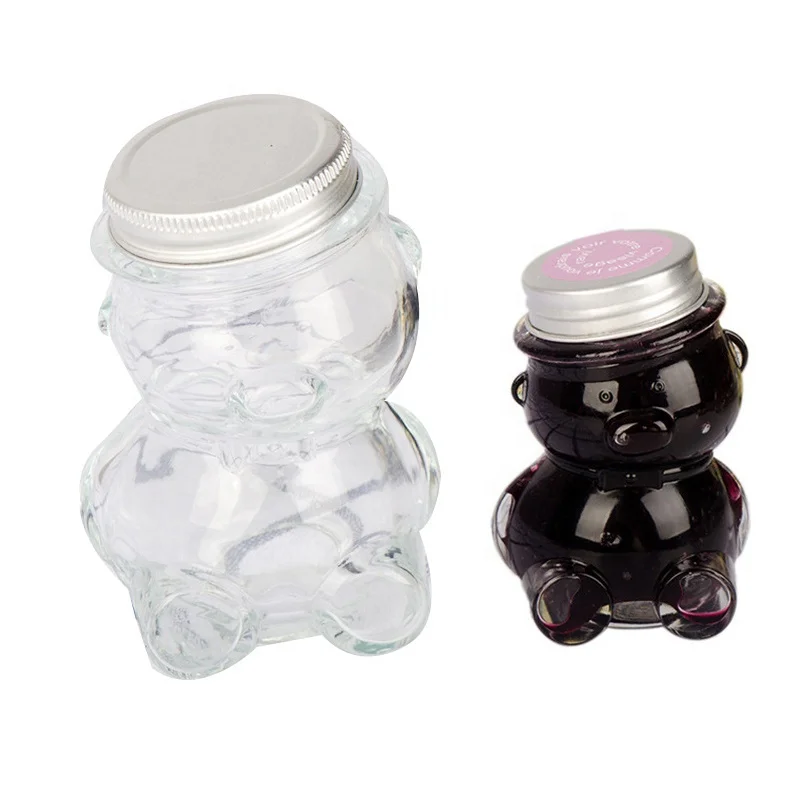 50ML 80ML 160ML 300ML MINI CUTE GLASS BEAR ANIMAL SHAPE BOTTLE FOR CANDY