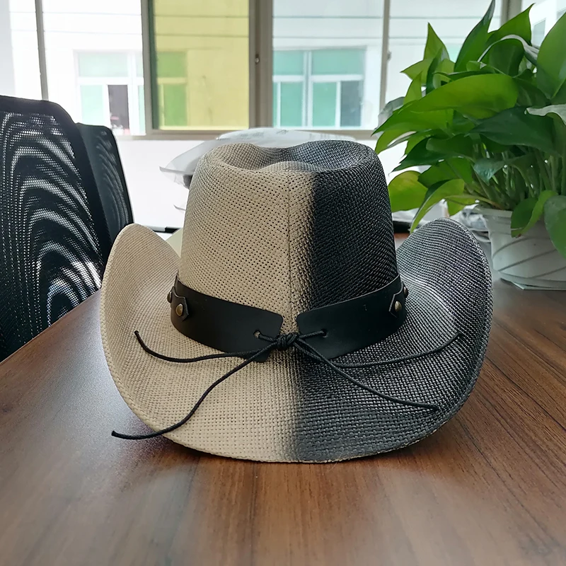 Мужская бумажная соломенная ковбойская шляпа 1803C, американский флаг США, соломенная шляпа с рисунком, волнистые поля, флаг США, соломенная ковбойская шляпа