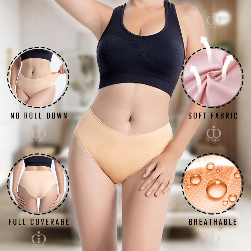 M-XXL Custom Wholesales Mid-Rise Women Pure Cotton Seamless Ladies Classic Branded Plus Size Fat Underwear Panties for Women