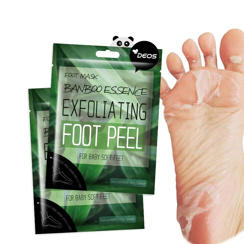 Private label peeling bamboo vine beauty foot skin care peel off moisturizing footmask exfoliating natural foot peel mask