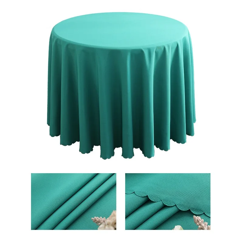 Custom Plain Round Spun Polyester Round Superior Shrinkage Resistance Dinning Table Cover Tablecloth