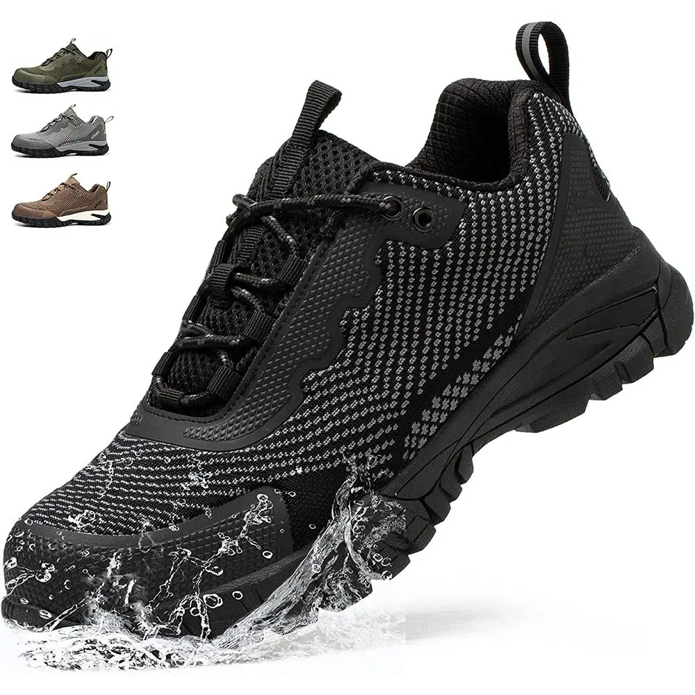 Waterproof Steel Toe Shoes for Men Comfy Lightweight Non-Slip Work Safety Shoes