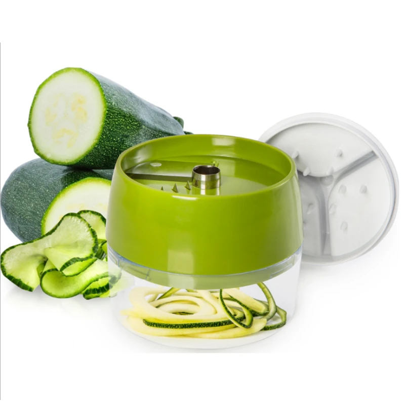 Kitchen Accessories Manual 3 in 1 Spiral Vegetable Slicer Shredder Mini Multi-function Vegetable Cutter