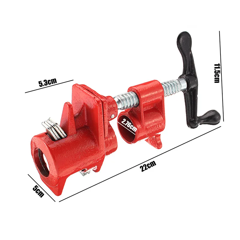 3/4 Inch Pipe Clamp Woodworking Heavy Duty Vertical Fixed Steel Woodworking Clamp