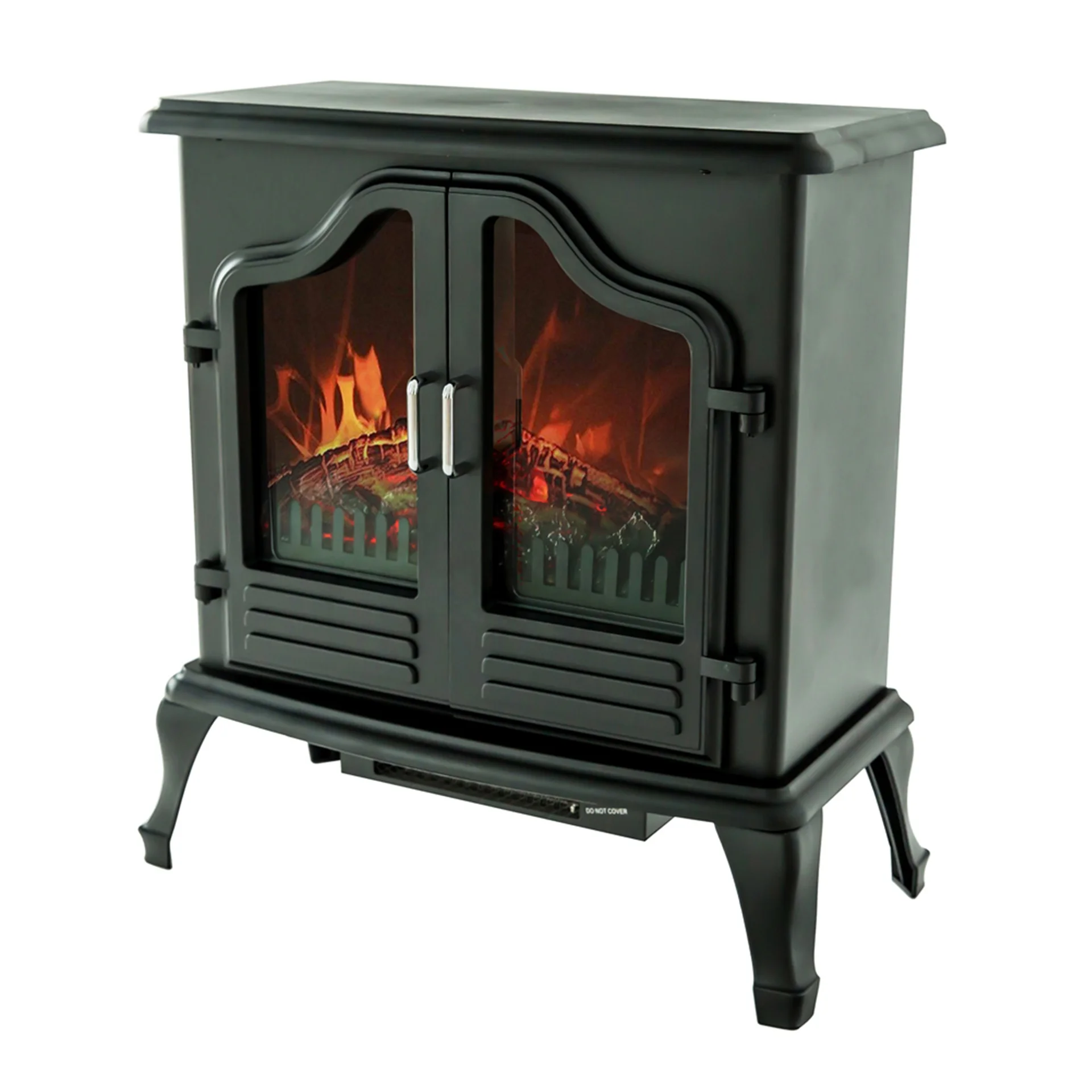 Electric Fire Electric Fireplace Freestanding Double Door Stove Heater Portable Type Traditional