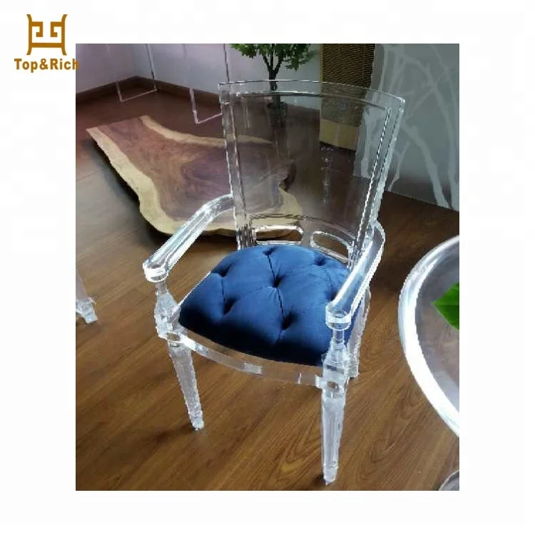 Factory Wholesale Customized Crystal Dining Chair Acrylic With Cushion