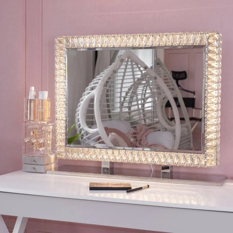 Hot Sale Led Light Makeup Mirror Hollywood Vanity Mirror Crystal Clear Lighted Makeup Mirror