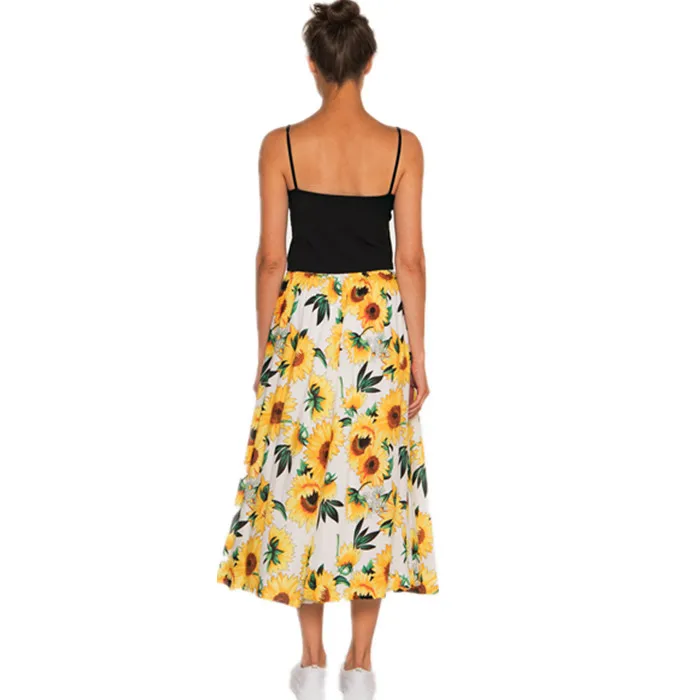 Floral Print Midi Tiered Skirt Maxi Long Skirts For Women